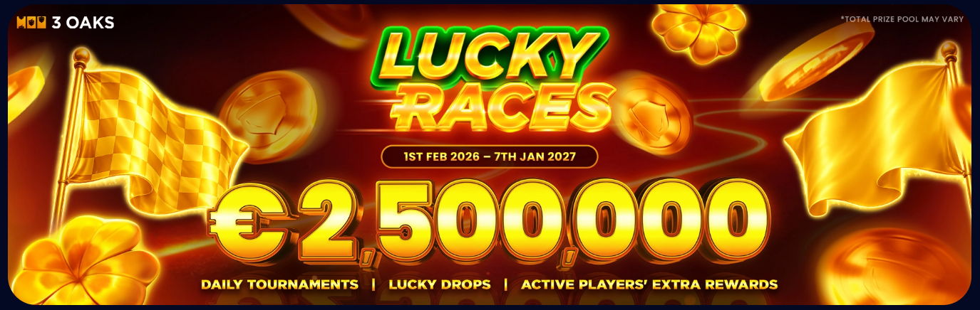 Aktivní promoce v kasinu včetně lucky races Wizardo.